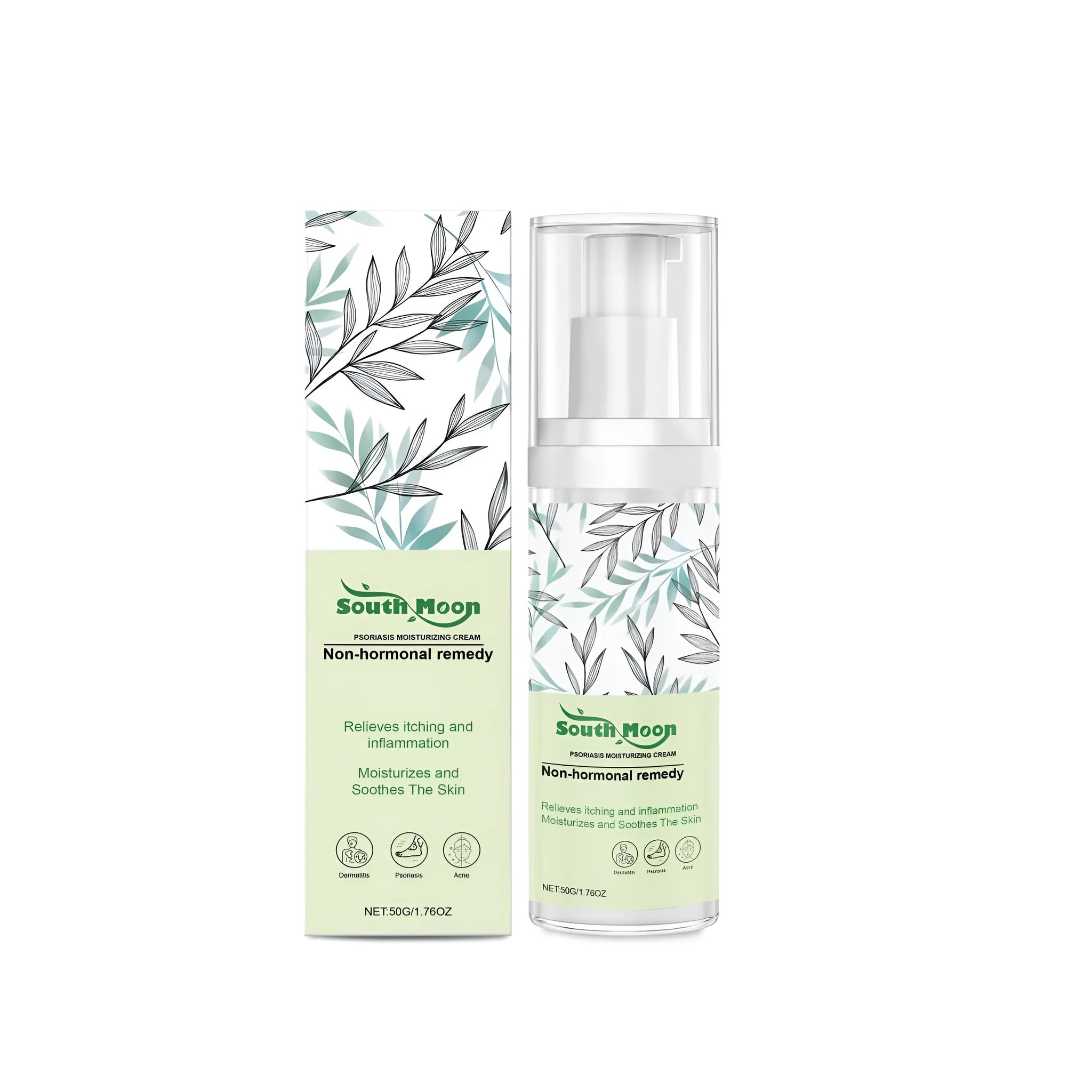 50g skin repair moisturising cream jar with tea tree oil and aloe leaves