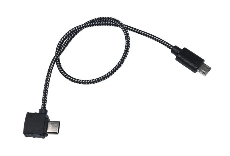 15cm remote control data cable with Type C connector and metal tip on white background