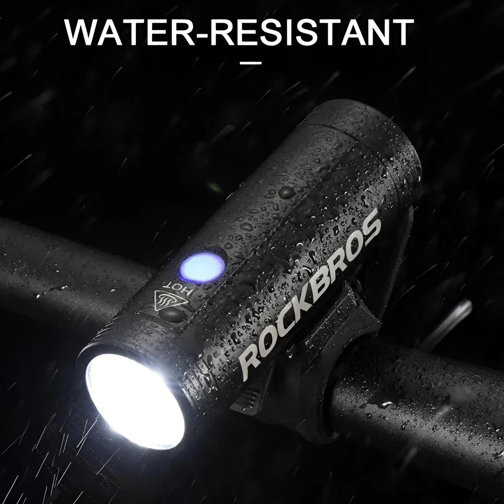 Bicycle Lamp Night Riding Bright Flashlight Rechargeable 400/800 Lumen Headlight 200M Range IPX6 Waterproof Black Aluminium Alloy 2000/4000mAh Battery Road Mountain Bike Light 98x32mm 122g ROCKBROS R1-400 R1-800 Headlight Mode High Low Flash