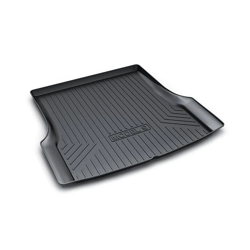 Rubber and TPE floor mats designed for Tesla Model 3, Model Y, Model X, and Model S vehicles
