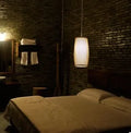 Natural bamboo plait decoration lamp with woven shade, 15cm diameter, for hallway or bedside use.
