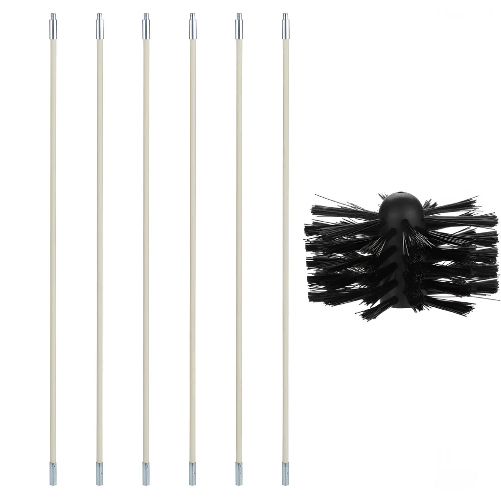 Flexible 600mm dryer pipe cleaning brush with nylon bristles for chimney and vent cleaning