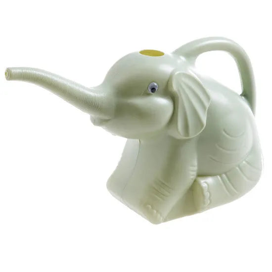 Baby elephant shaped watering can with long nozzle in pink colour for gentle garden watering