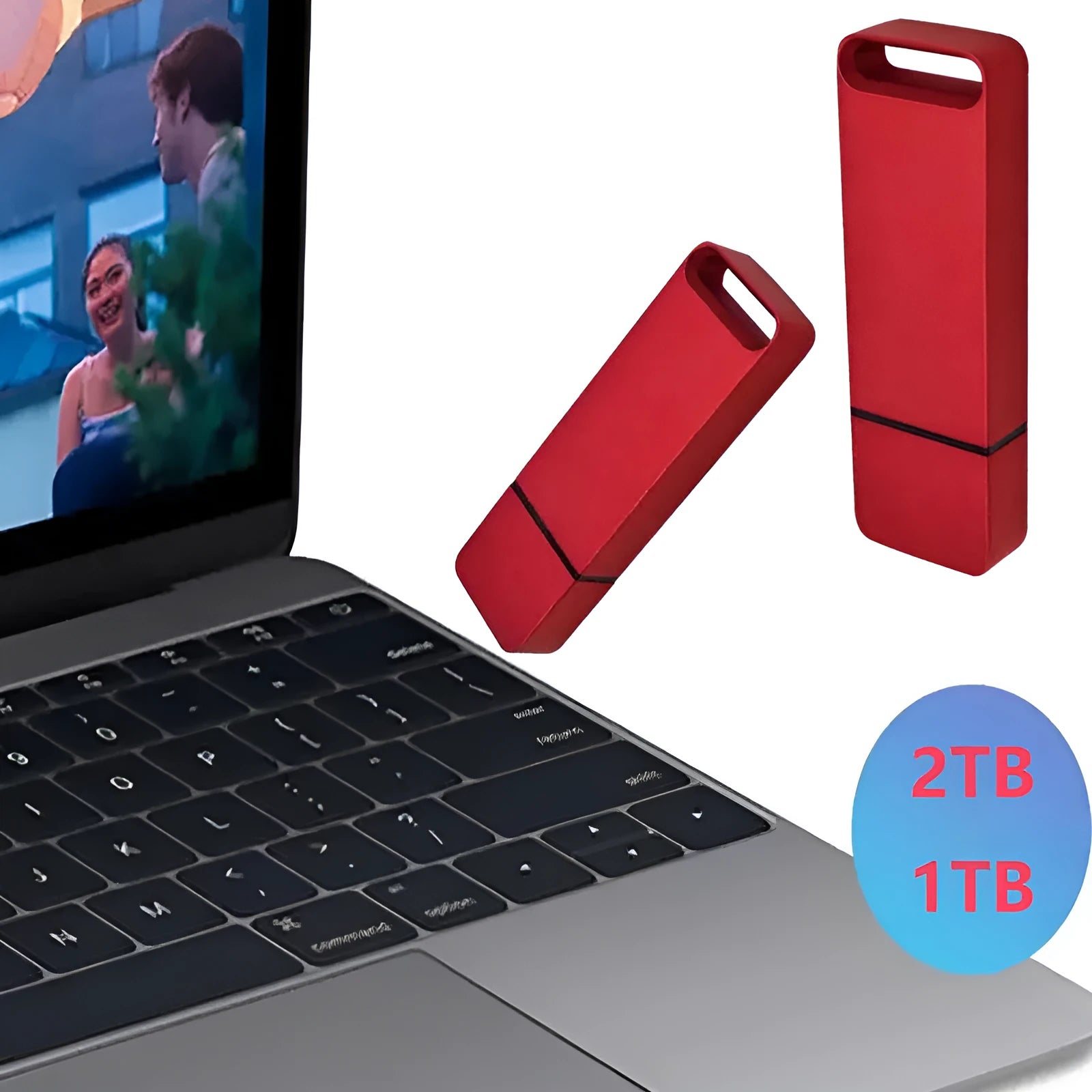 Metal USB flash drive in black, red or silver with capacity options from 1TB to 16TB
