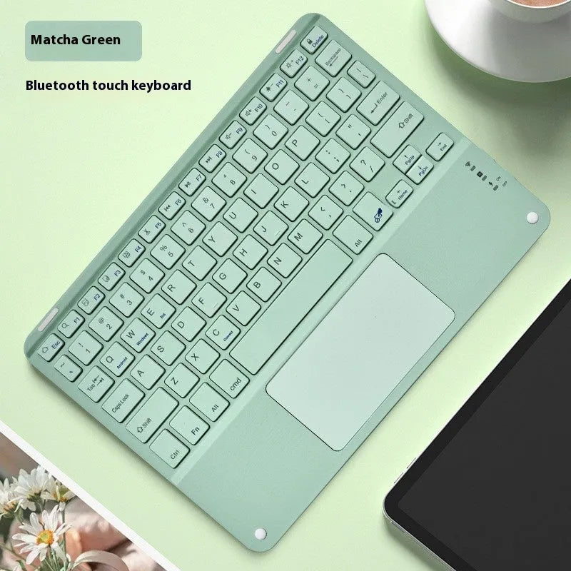 Square hat touch Bluetooth wireless charging keyboard in multiple colour options with plastic and alloy construction