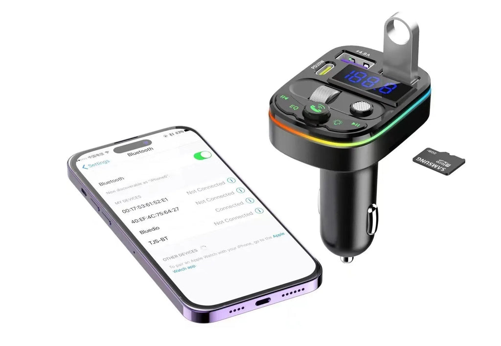 On board Bluetooth receiver with digital display showing current and voltage readings