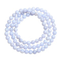 Blue agate bracelet with Ruyi symbol and scattered beads measuring 6-6.8mm.