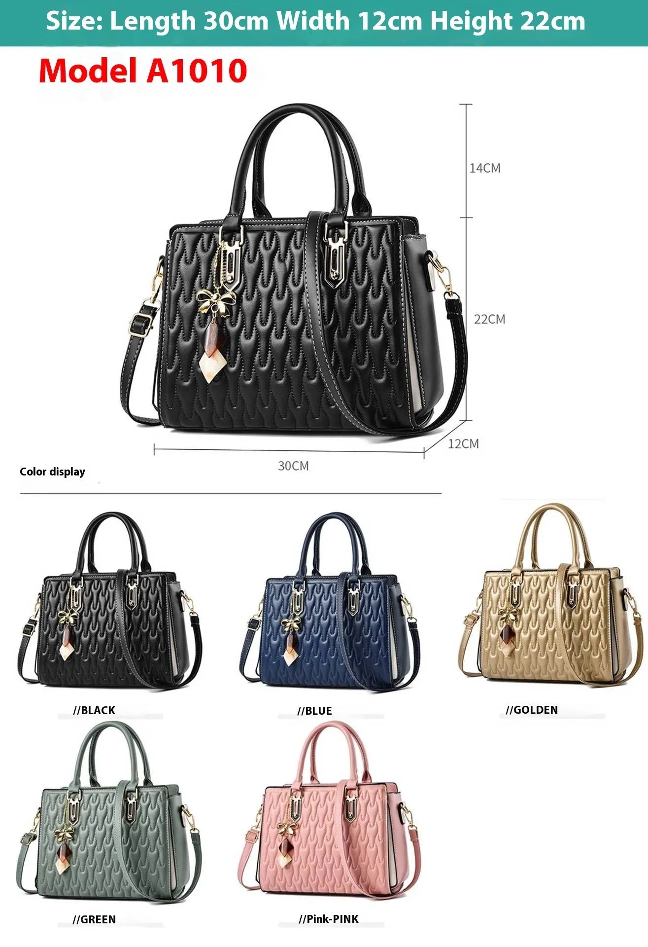 Women's large simple shoulder messenger bag in polyester available in five colours.