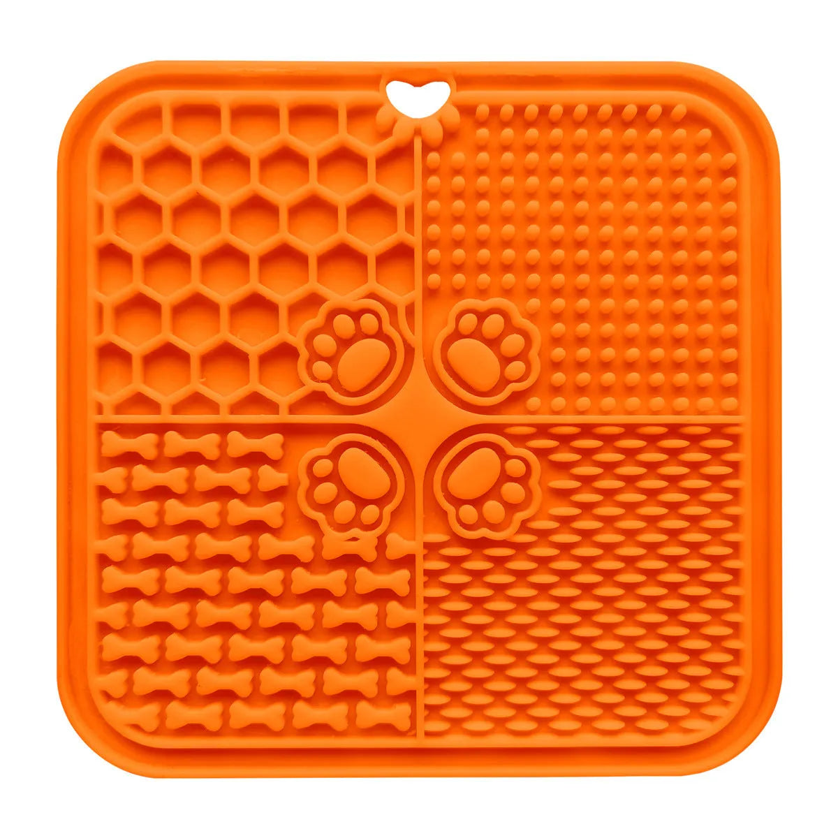 Silicone dog slow food mat in black with raised ridges to slow eating, anti-scatter design