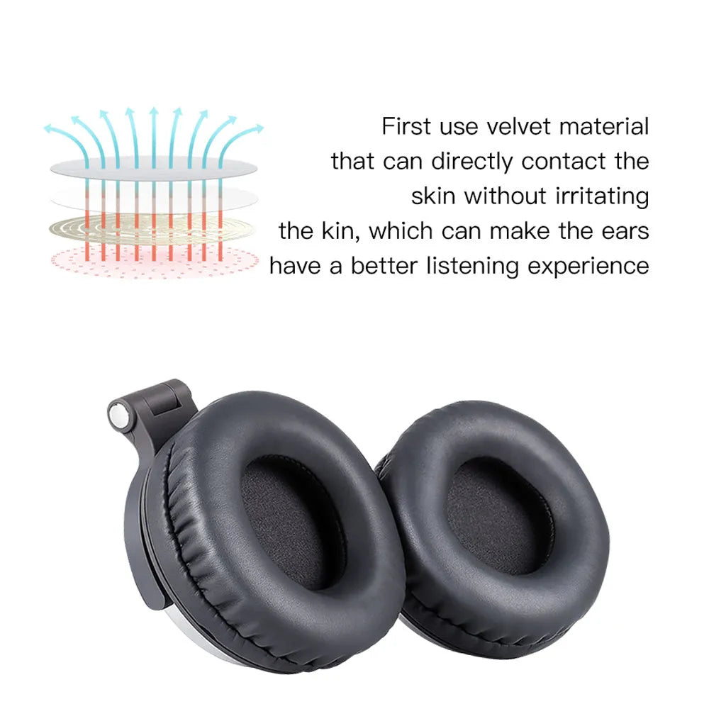 Head-mounted Bluetooth stereo headset with folding subwoofer and card mode, black silver colour