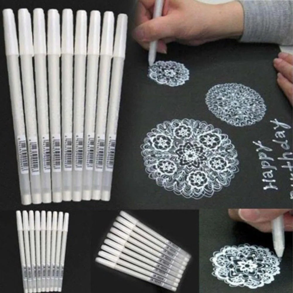 Touchnew black highlight pen with 0.8mm tip for hand painting, showing gold silver white ink options