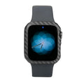 Apple Watch Series 4 half-wrap leather case in carbon fibre with bright black finish