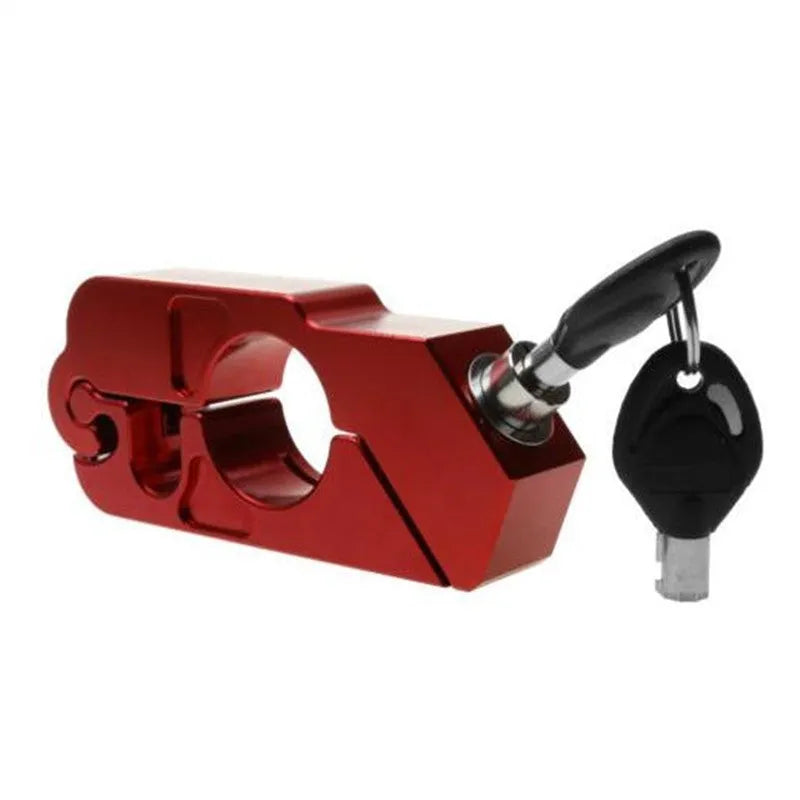 Universal motorcycle handlebar lock with stainless steel wire fits twist grip 27-38mm for scooters and ATVs