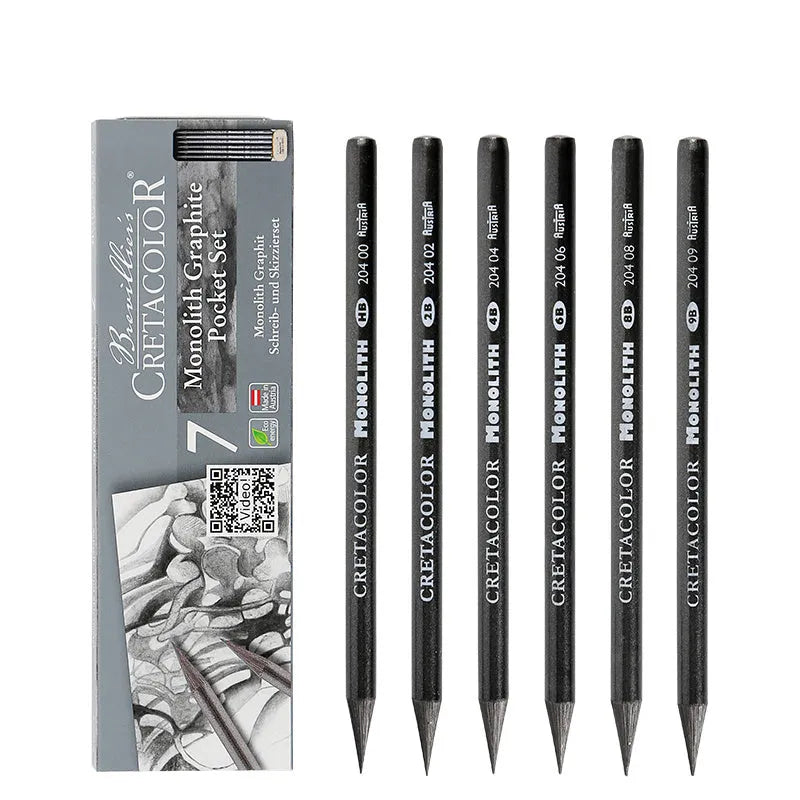 Single wood-free graphite pencil on white background full lead core 146mm length