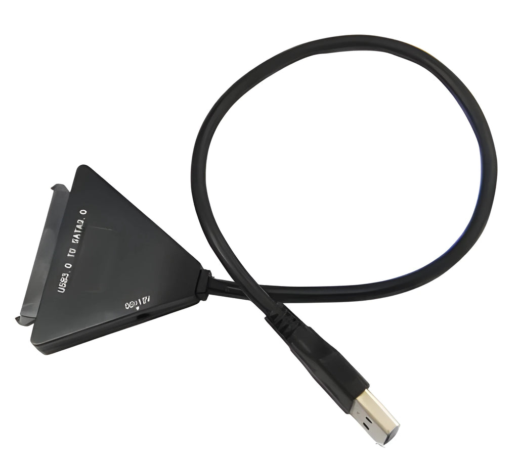 Black USB 3.0 to SATA 7+15 pin adapter cable for connecting hard drives to computers