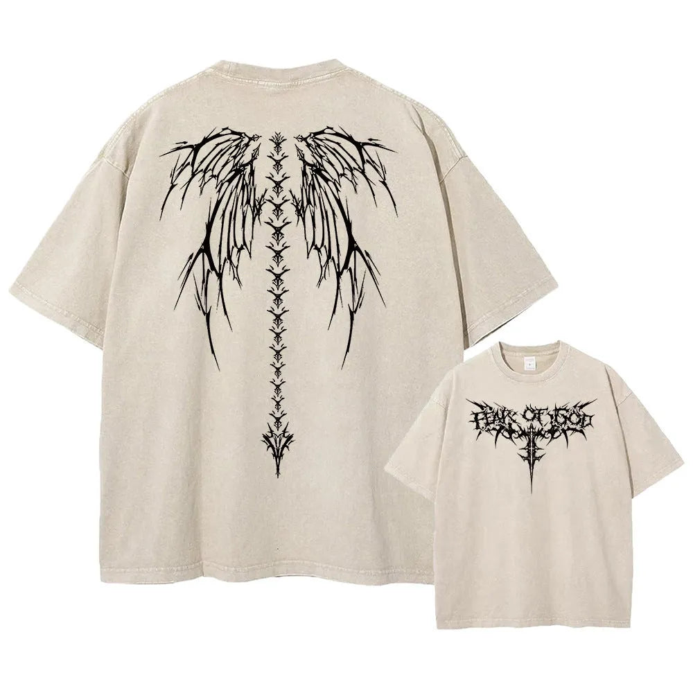 Men's oversized loose fit cotton t-shirt with drop-shoulder short sleeves in a solid colour.