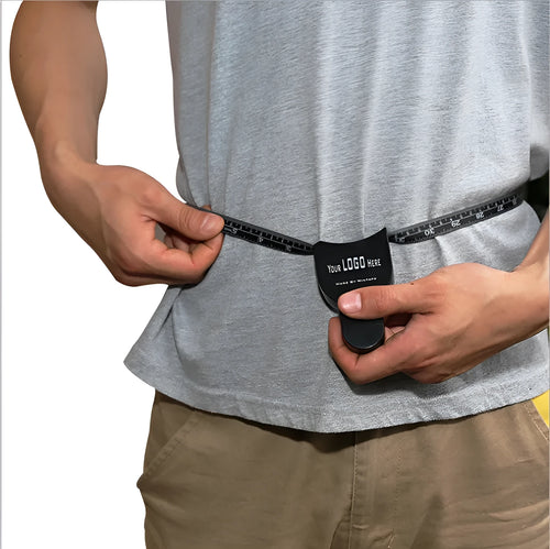 Black ABS plastic body fat calliper skinfold measuring tool on a 1.5 metre cord.