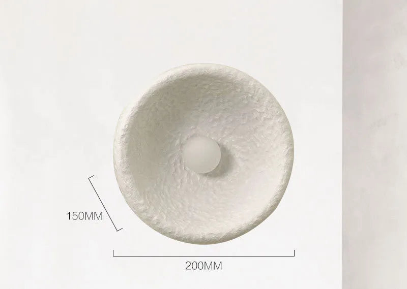 Japanese minimalist wall lamp with resin shade in 20cm, 26cm, and 32cm diameter options