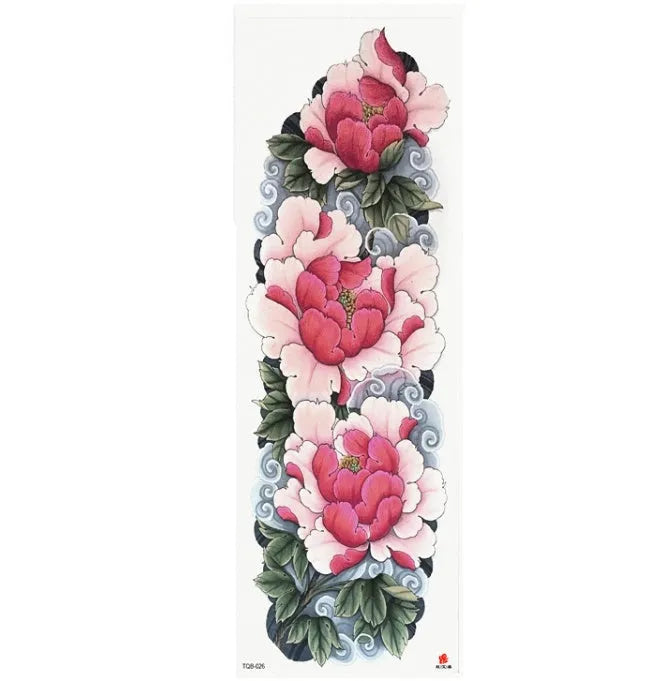 Full arm waterproof tattoo sticker 480x170mm with transfer process semi-manual production