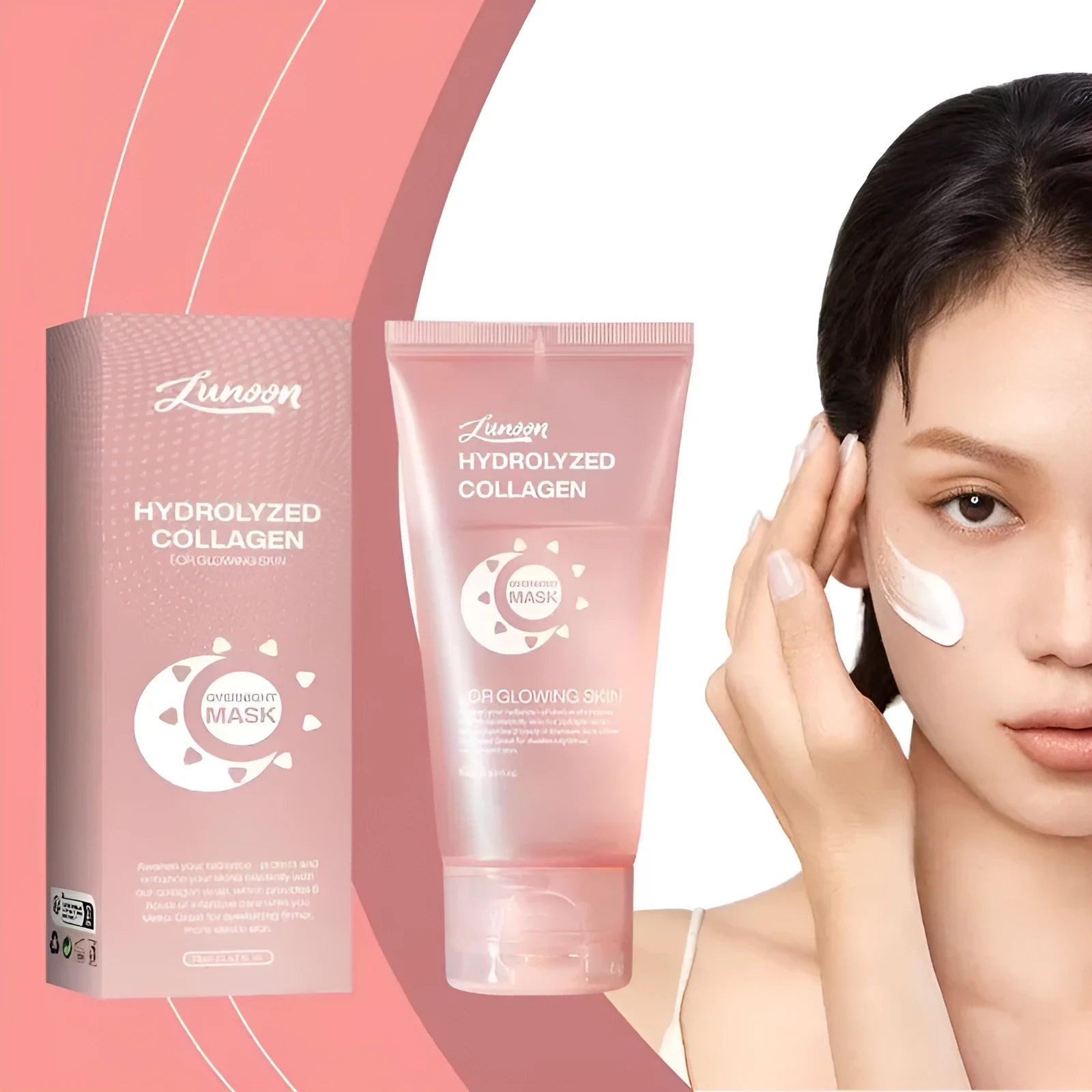 75ml collagen night face mask with application brush for overnight skin firming and hydration