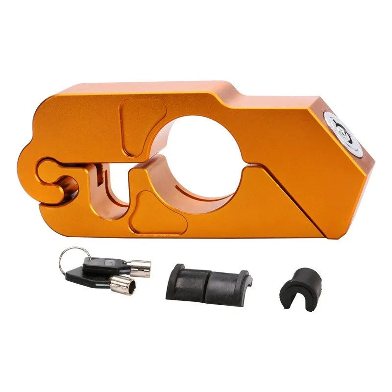 Universal motorcycle handlebar lock with stainless steel wire fits twist grip 27-38mm for scooters and ATVs