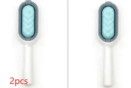 Green plastic pet hair removal comb with disposable adhesive wipes for cats and dogs