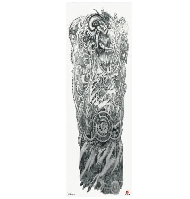 Full arm waterproof tattoo sticker 480x170mm with transfer process semi-manual production