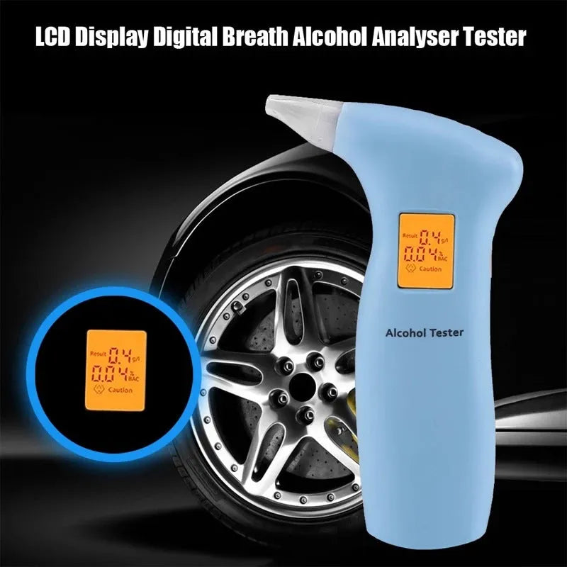 Portable orange light digital breath alcohol tester with four mouthpieces