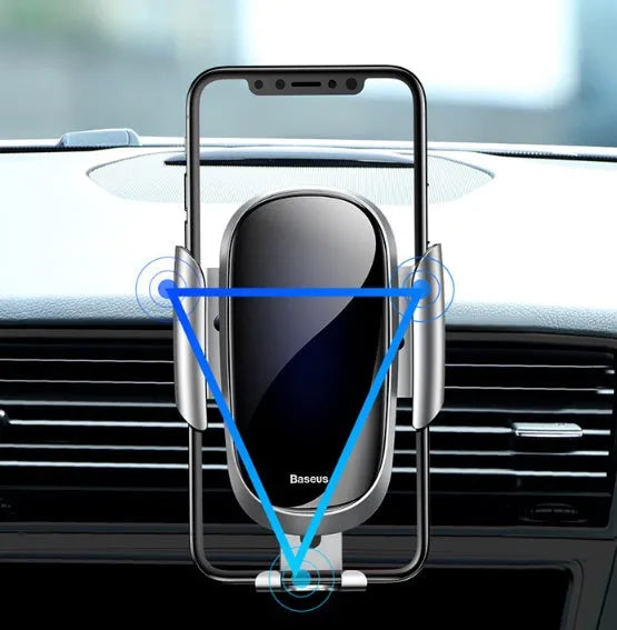 Universal adjustable smartphone car bracket mount shown in black, blue and silvery colour options