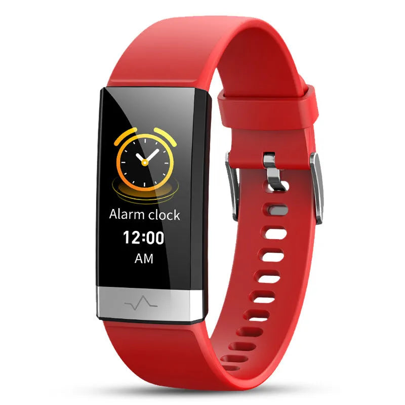 V19 smart health bracelet with colour display on a black TPU strap.