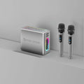 V60 black dual microphone outdoor karaoke Bluetooth speaker with 100W waterproof design and strap