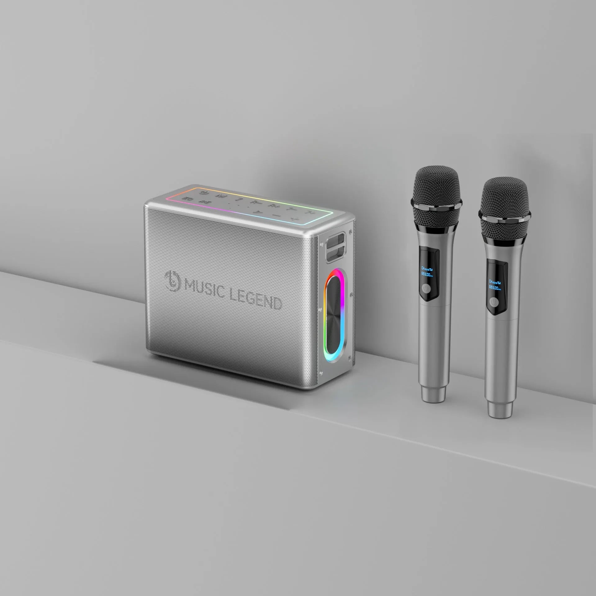 V60 black dual microphone outdoor karaoke Bluetooth speaker with 100W waterproof design and strap