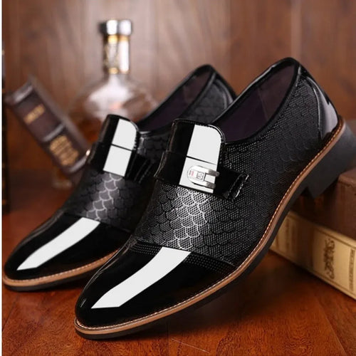Big Code men's office shoes in black with high upper and hollow design, sizes 38-48
