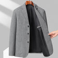 Men's loose fit woolen coat in polyester for spring and autumn casual wear