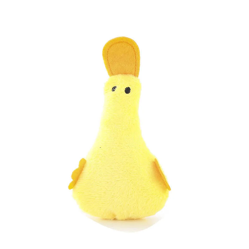 Colourful duck plush pet toy with catnip filling and sound features for dogs and cats