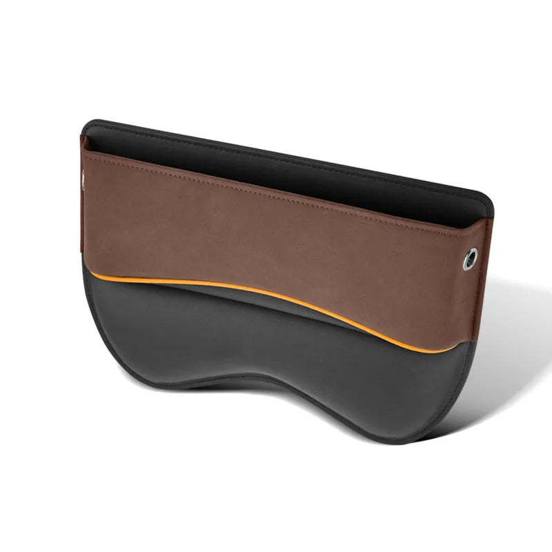 Leather car seat storage box in a choice of five suede-matching colours.