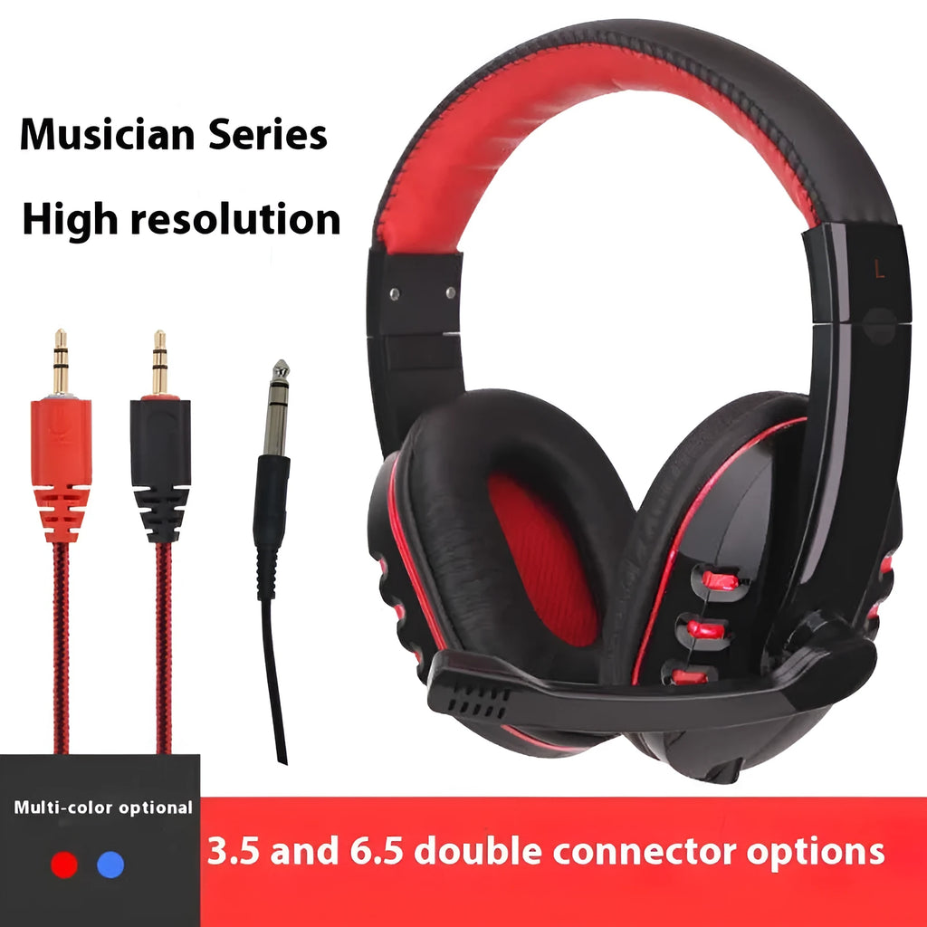Electric piano headphones with 6.5mm interface in black, suitable for keyboard and guitar practice