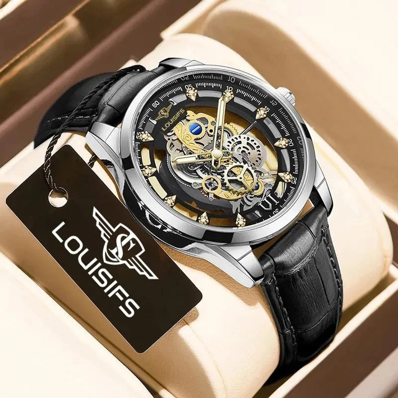 Men's Swiss quartz business watch with a 12mm case, shown in available colour variants.