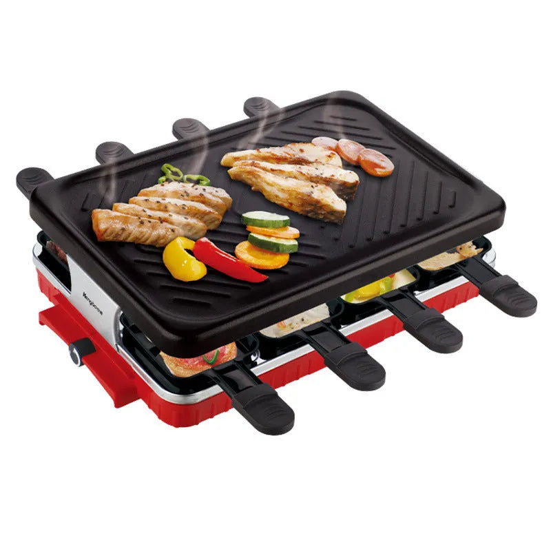 Black non-stick electric baking pan with split tray, 1300W heating pipe, 415 x 260 x 125mm, EU or US plug