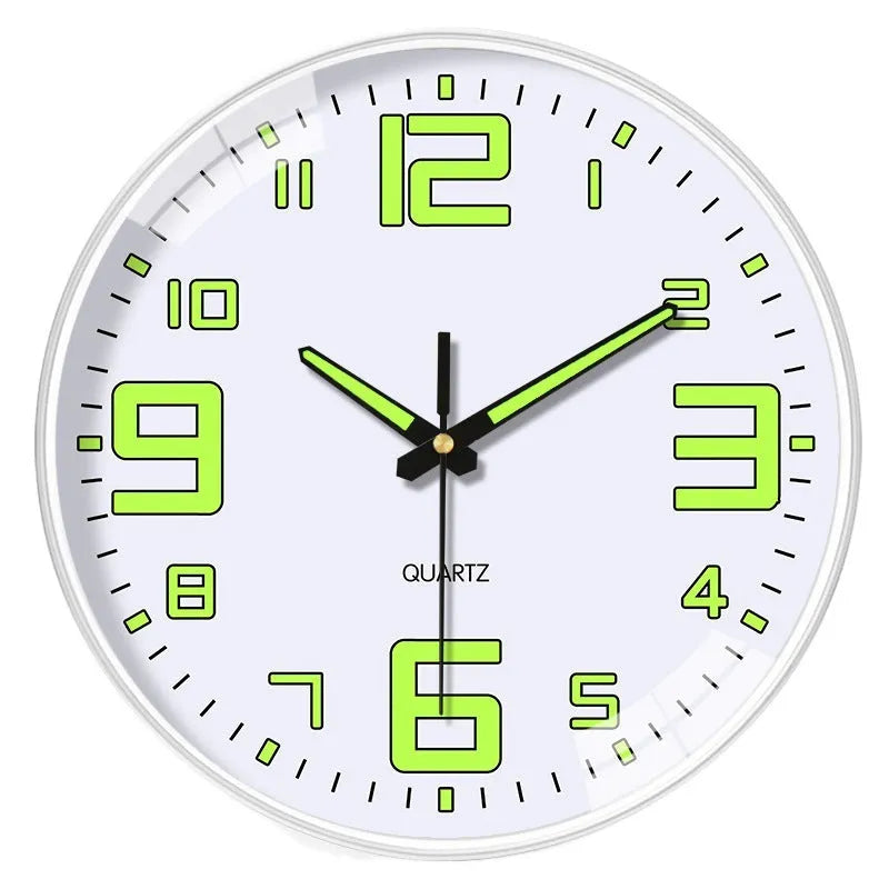 8-inch luminous wall clock with modern plastic case in 20cm diameter