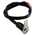 Black stainless steel motorcycle double flash switch with illuminated light ring and 7mm installation aperture