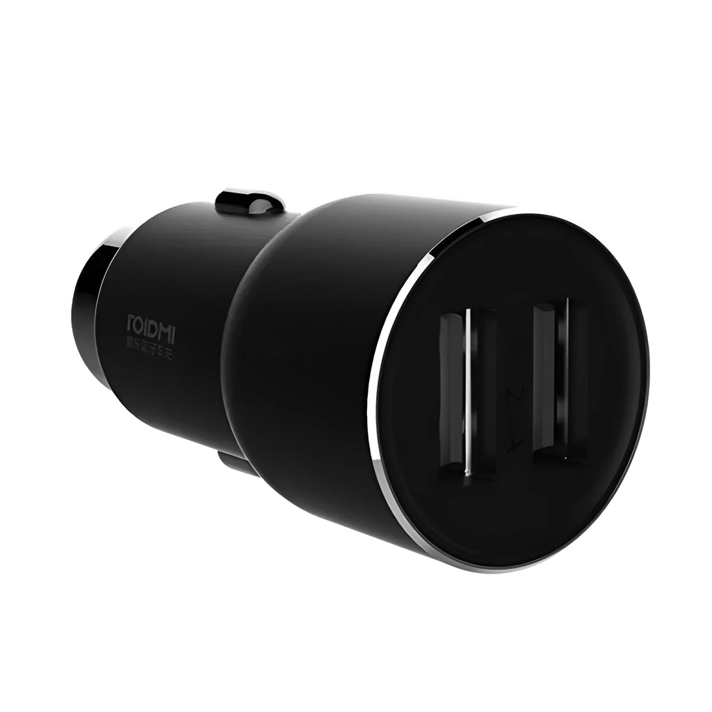 Black Ruimi 3S Music Bluetooth Car Charger with USB port for in-vehicle phone and tablet charging.