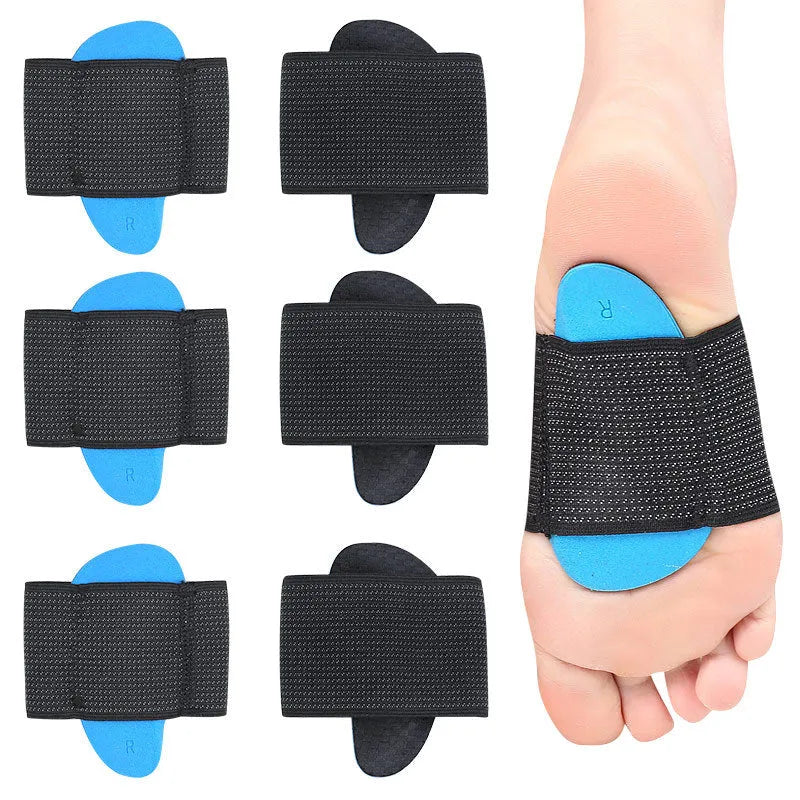 Blue elastic bandage foot pad for arch support, adult and children sizes available