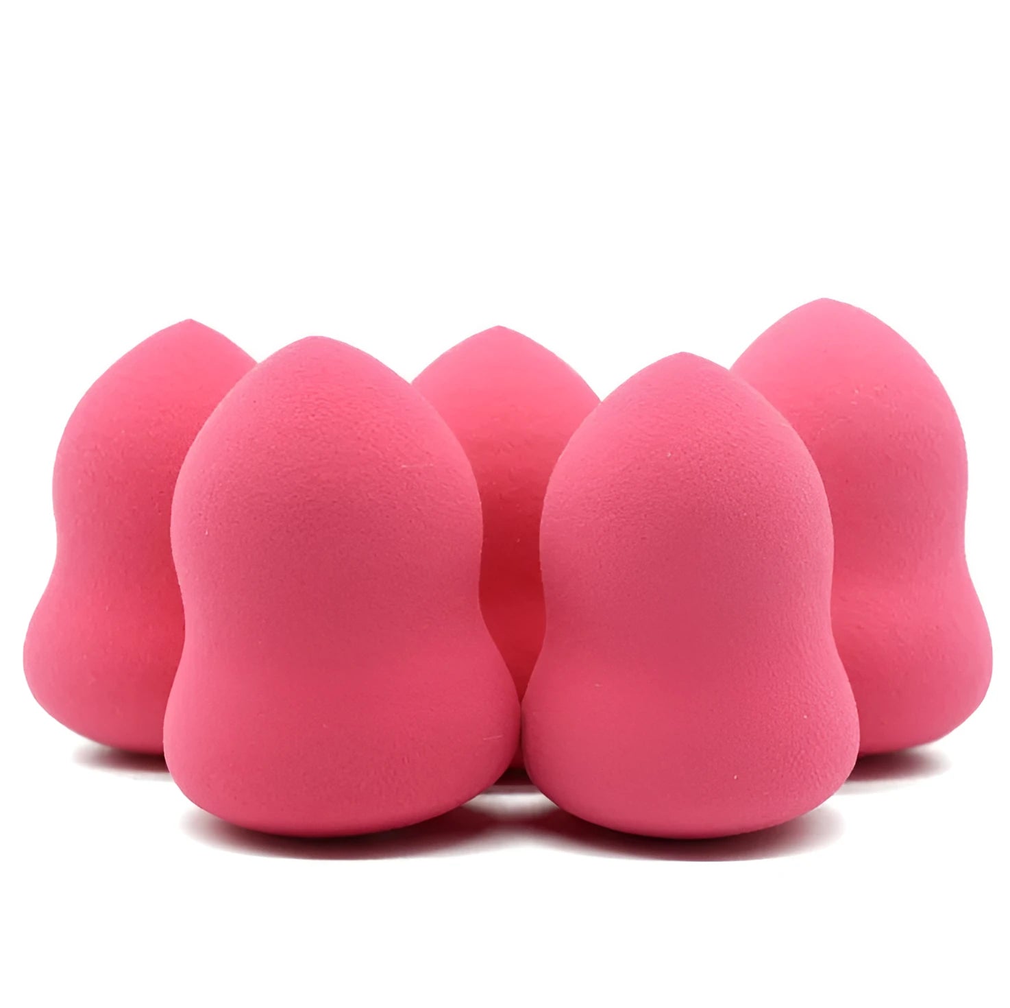 Pink hydrophilic non-latex makeup sponge for foundation application measuring 4x4x5.6 cm