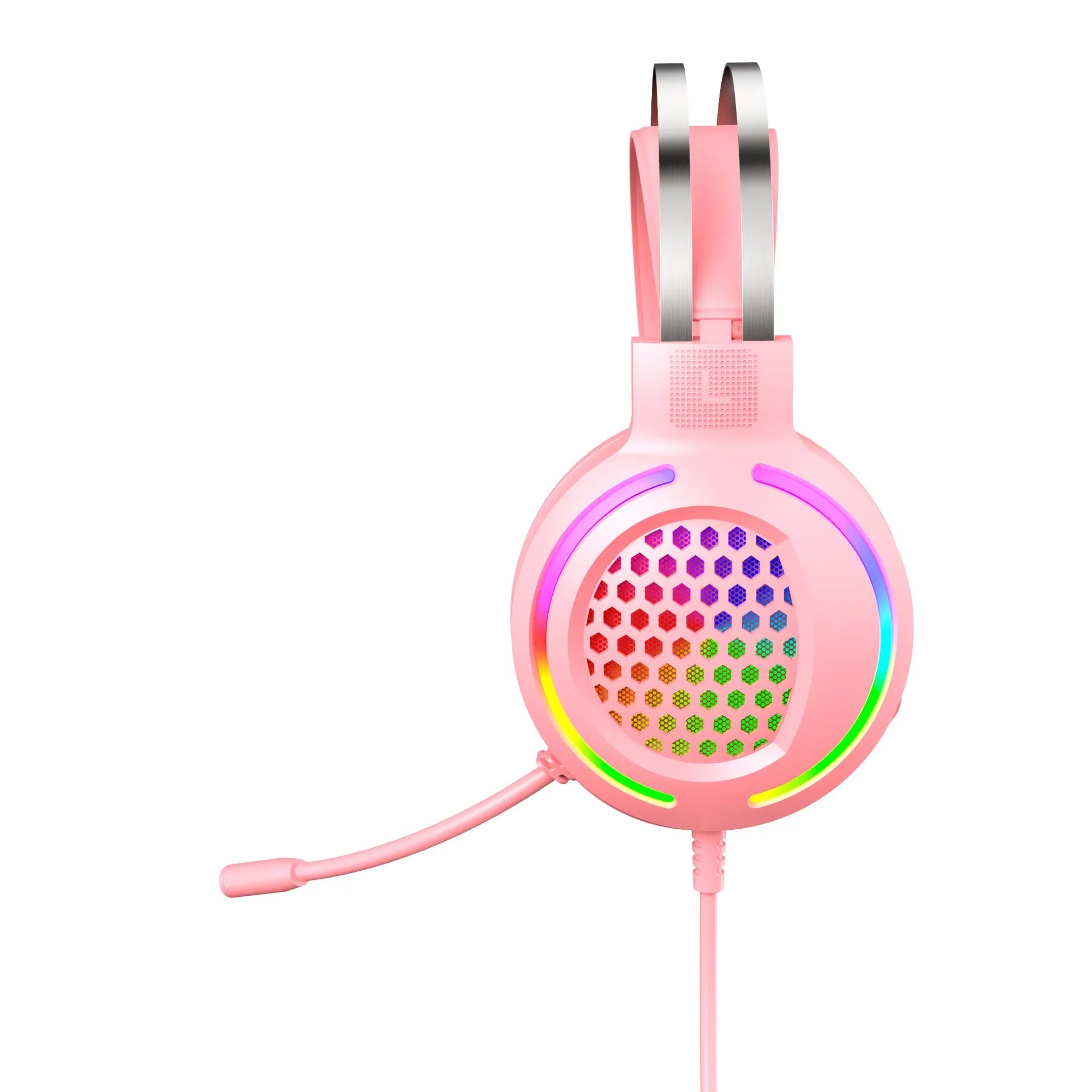 H500 Holloway RGB gaming headset in black colour with over-ear memory foam cups and RGB lights