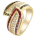 Women's peridot ring in CR6313 gold colour, alloy construction, showing gemstone design