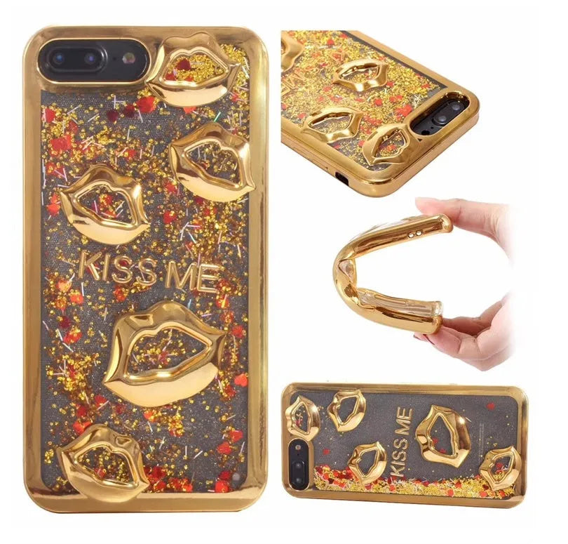 Huawei phone back cover with raised three-dimensional lips pattern in various colours for P20 and P30 series models