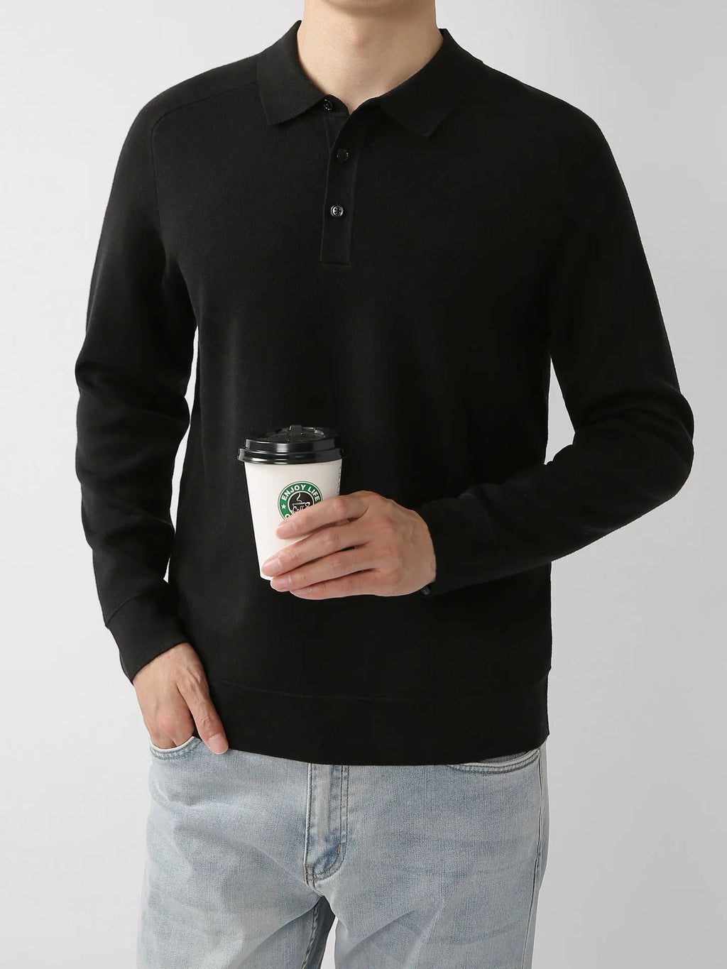 Men's Casual Polo Shirt Knit Sweater Hoodie Solid Color Lambswool Pullover in Tobacco Leaf Brown Black Impression Gray and More Sizes M-XXXL Raglan Sleeve Regular Fit Youth Everyday Wear