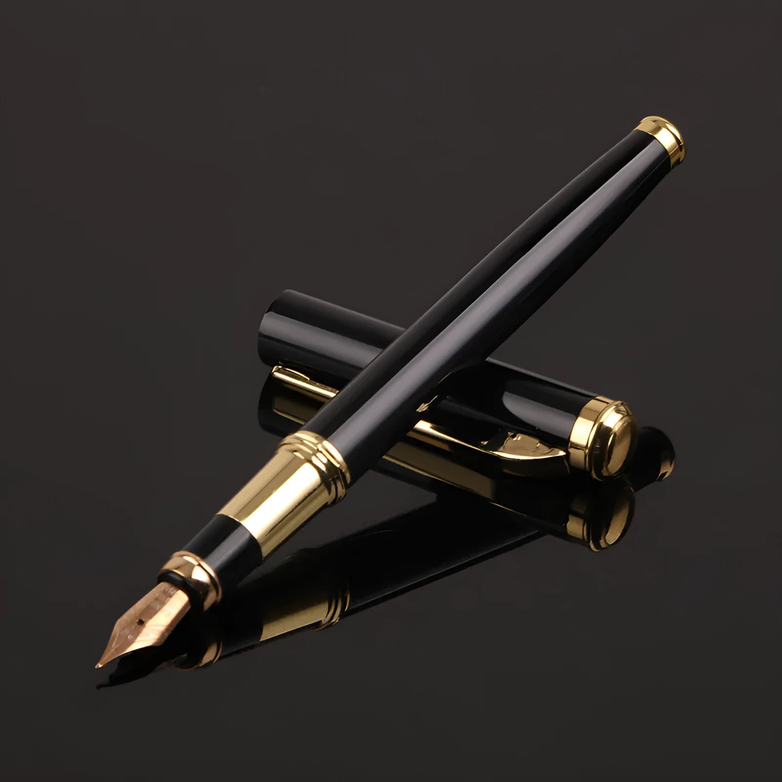 Metal ballpoint pen with 0.5mm stainless steel nib in black or red colour
