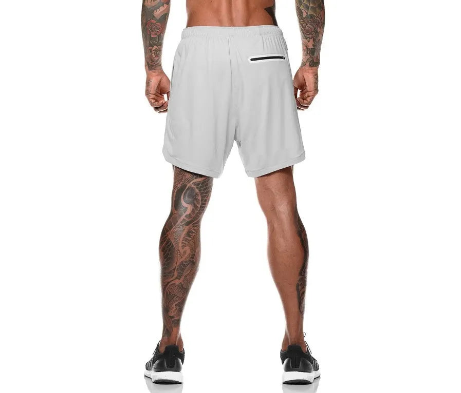 Pocket compression shorts in nylon, moisture wicking and quick drying, available in multiple colours and sizes S to 3XL.